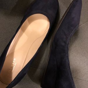 Cole Haan Grand OS Blue Suede Wedge 8.5 B Like NEW